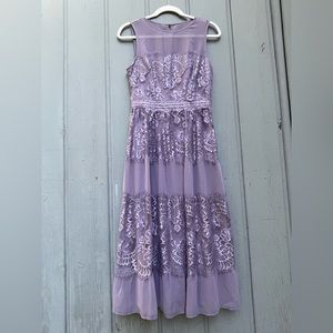Lavender purple lace mesh dress size US 6